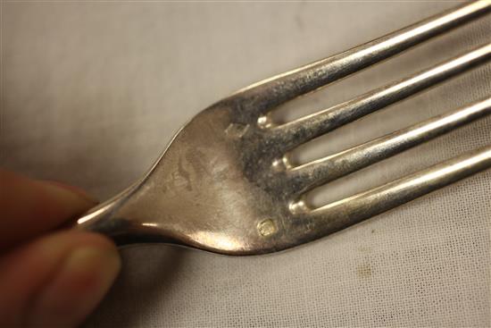 A 19th century French 950 standard silver canteen of flatware for twenty four, weighable silver 228.5 oz.